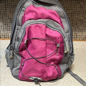 Gray and Pink Kids Backpack